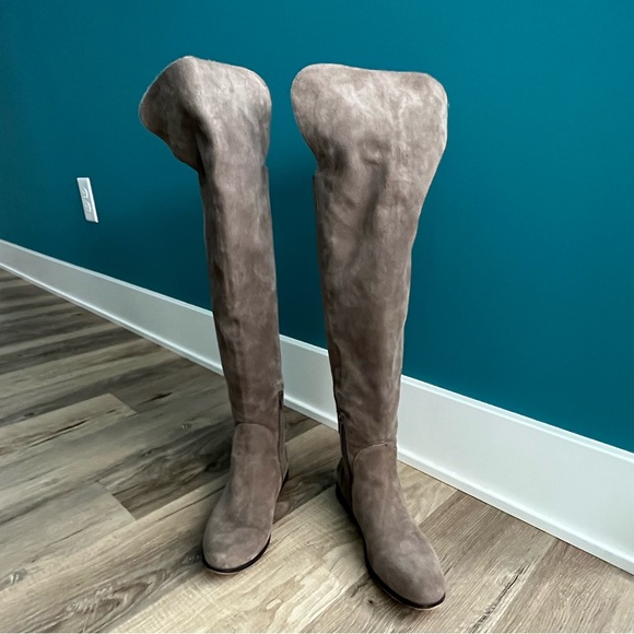 CORSO COMO Suede Grey Over the Knee Boots - Picture 2 of 8
